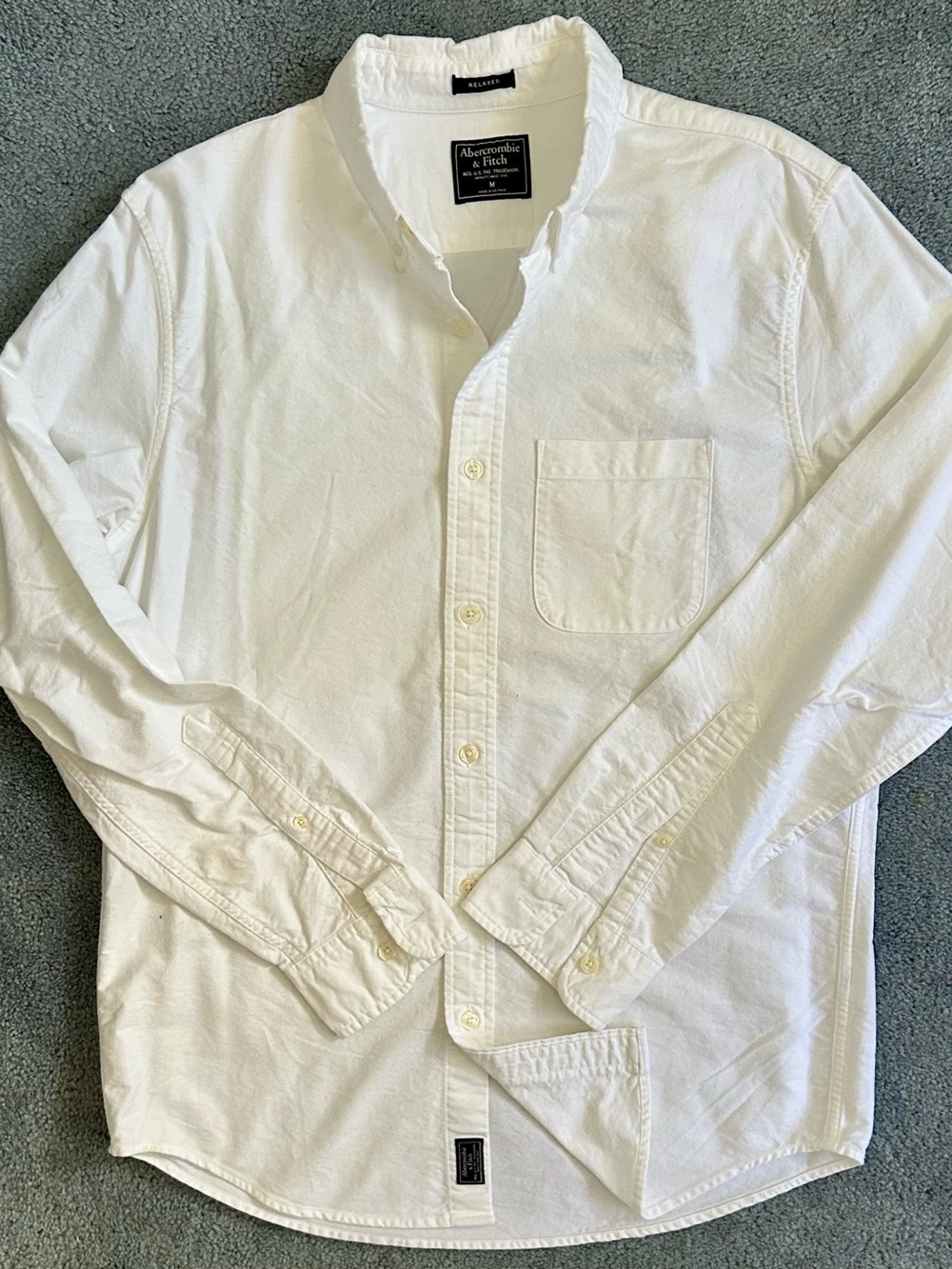 Abercrombie & Fitch Classic Relaxed Button-Down Oxford Shirt - M - White